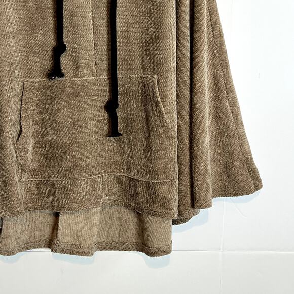 Goodnight Macaroon Cowl Neck Pullover Poncho Brown Womens Small - Picture 6 of 8
